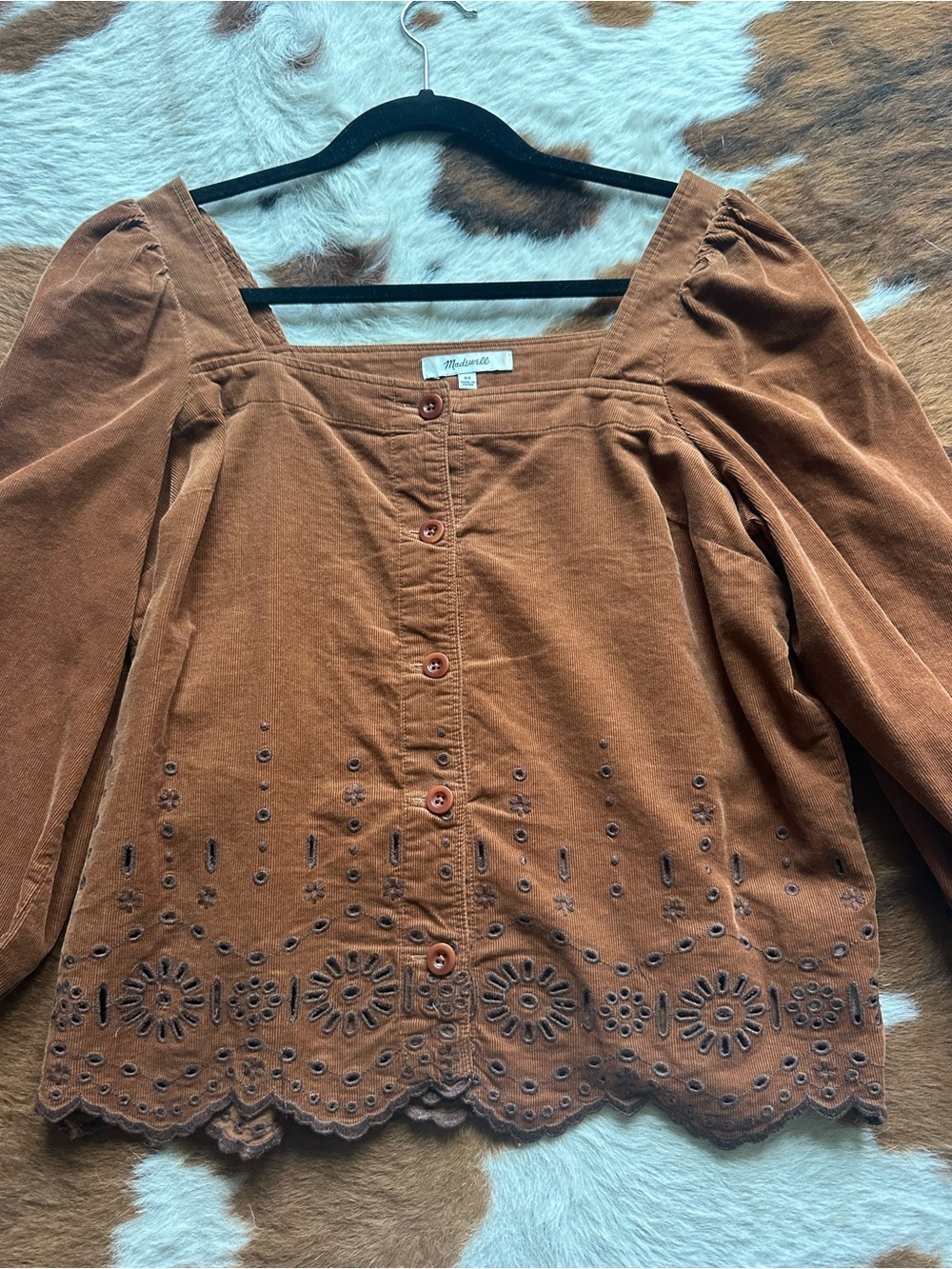 Women's Square-Neck suede Rust
